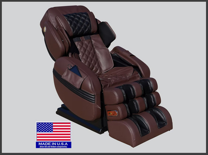 Luraco Model 3 Hybrid SL Massage Chair, Made in USA, with 3D Rollers, Split L-Track, 100 Air Cells, Full-Body Stretch, and Full Leather