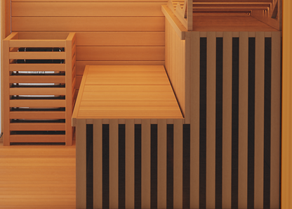 Medical Sauna Traditional 7 3-Person Indoor Steam Sauna, Canadian Hemlock with Two-Wall Glass Design, 4.5 kW Heater and LED Touch Controls