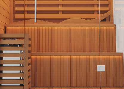 Medical Sauna Traditional 7 3-Person Indoor Steam Sauna, Canadian Hemlock with Two-Wall Glass Design, 4.5 kW Heater and LED Touch Controls