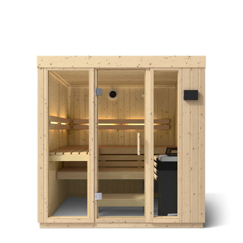 KOHLER C1 Traditional Indoor Sauna, Scandinavian Spruce — 2, 3 or 5 Person, Floor Optional