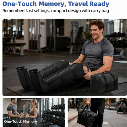 Leg Compression Massager, Full-Leg Compression Boots, Black Medium | 8 Intensity & 6 Modes for Circulation & Muscle Relief, Fast Recovery for Athletes, FSA-HSA Eligible, Gifts for Men & Women