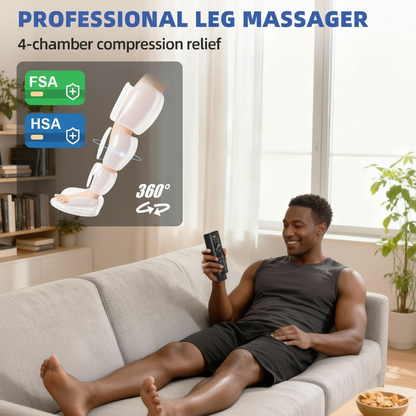 Leg Compression Massager, Full-Leg Compression Boots, Black Medium | 8 Intensity & 6 Modes for Circulation & Muscle Relief, Fast Recovery for Athletes, FSA-HSA Eligible, Gifts for Men & Women