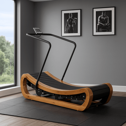 R2000 Solid Wood Curved Treadmill – Self-Powered, Studio Collection