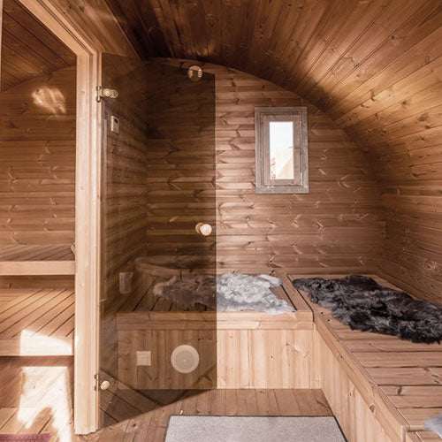 SaunaLife G11 Garden Series Outdoor Sauna Kit — 3-Space, Seats 8, Thermo-Wood