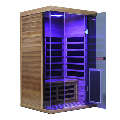 Wizzisauna SR02 2-Person Red Cedar Far Infrared Sauna with 6 Carbon Heaters
