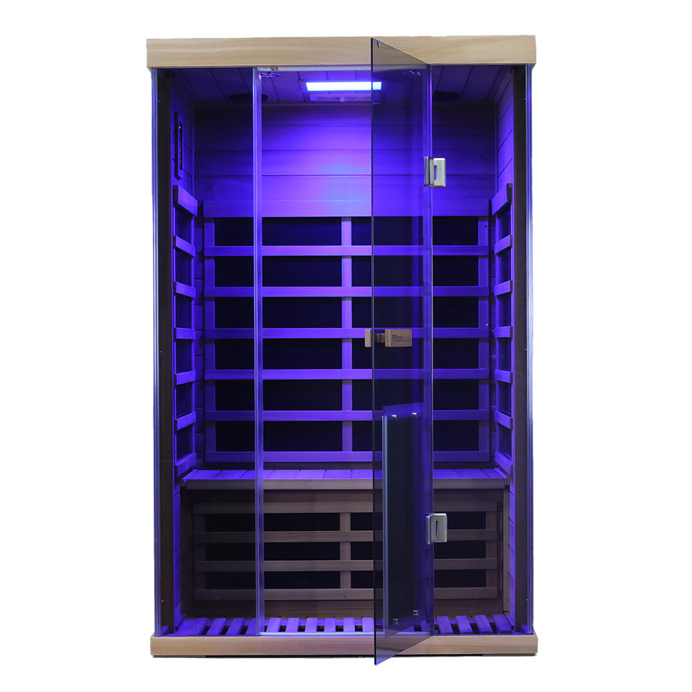 Wizzisauna SR02 2-Person Red Cedar Far Infrared Sauna with 6 Carbon Heaters