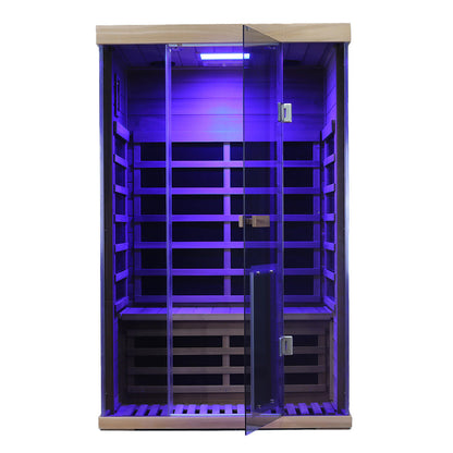 Wizzisauna SR02 2-Person Red Cedar Far Infrared Sauna with 6 Carbon Heaters