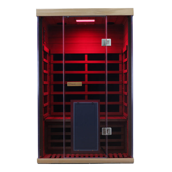 Wizzisauna SR02 2-Person Red Cedar Far Infrared Sauna with 6 Carbon Heaters