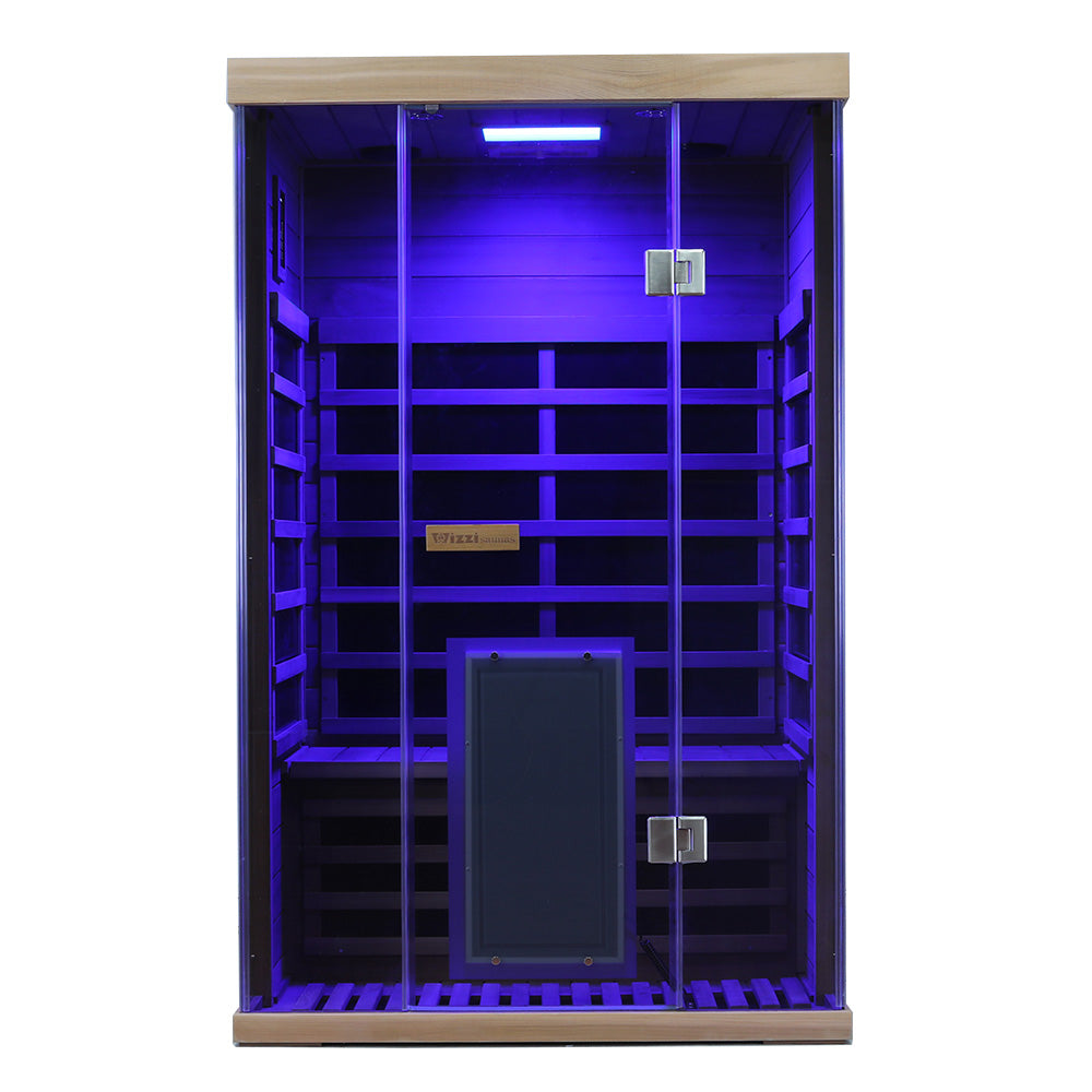 Wizzisauna SR02 2-Person Red Cedar Far Infrared Sauna with 6 Carbon Heaters