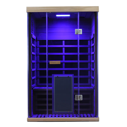 Wizzisauna SR02 2-Person Red Cedar Far Infrared Sauna with 6 Carbon Heaters
