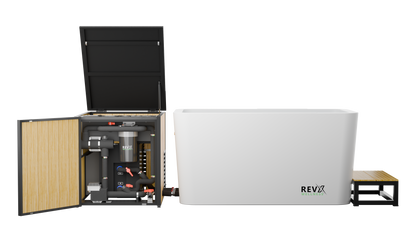 RevX X Tub Acrylic Cold Plunge with LUX 1.5 HP Chiller and Filtration System – 34 in Deep, 34–104°F, UV + Ozone
