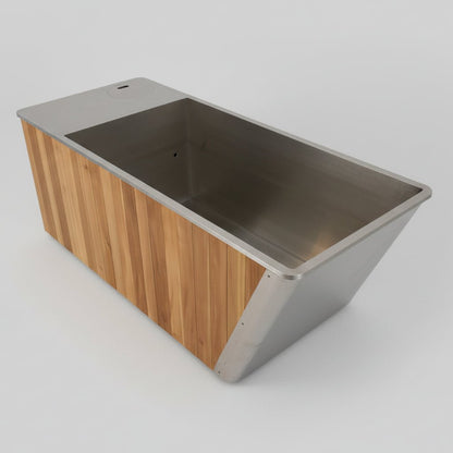 Gurgle Wood & 304 Stainless Steel Cold and Hot Plunge Pool with Integrated 1 HP Chiller/Heater – 75 in, 240 V