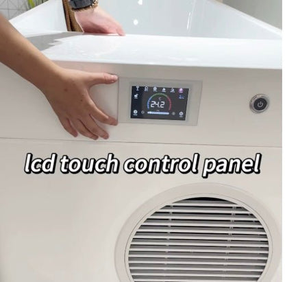 Gurgle Wood & 304 Stainless Steel Cold and Hot Plunge Pool with Integrated 1 HP Chiller/Heater – 75 in, 240 V